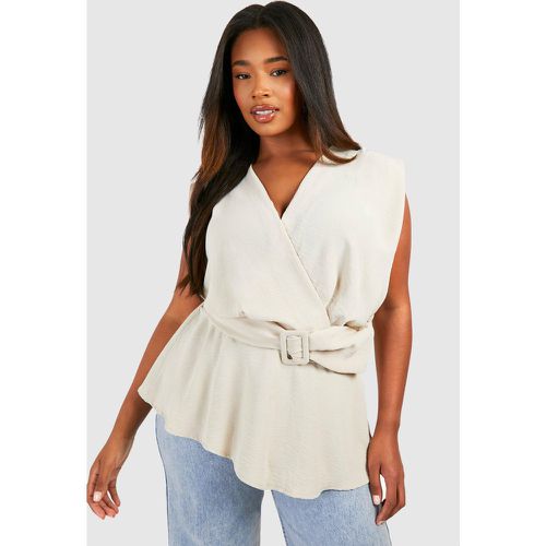 Grande Taille - Top Péplum À Ceinture - 46 - boohoo - Modalova