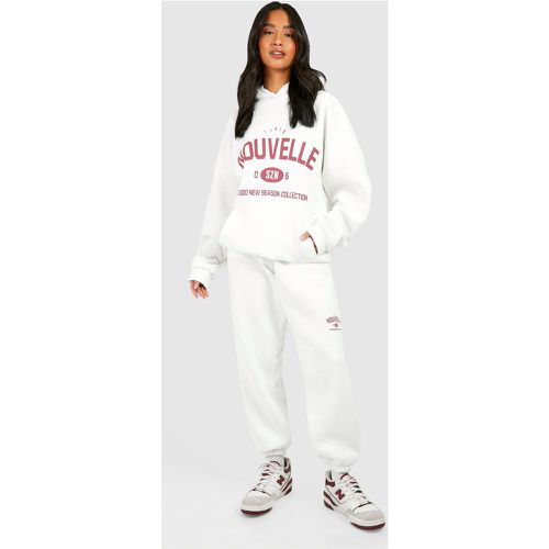 Petite" Nouvelle Hoodie Tracksuit - Blanc Écru - M, Blanc Écru - boohoo - Modalova