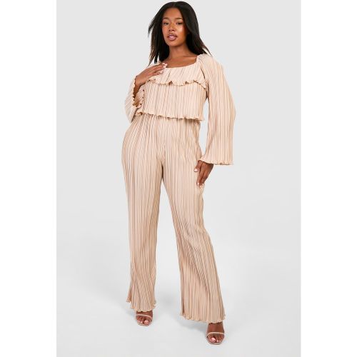 Grande Taille - Combinaison Large Plissée À Volants - 44 - boohoo - Modalova