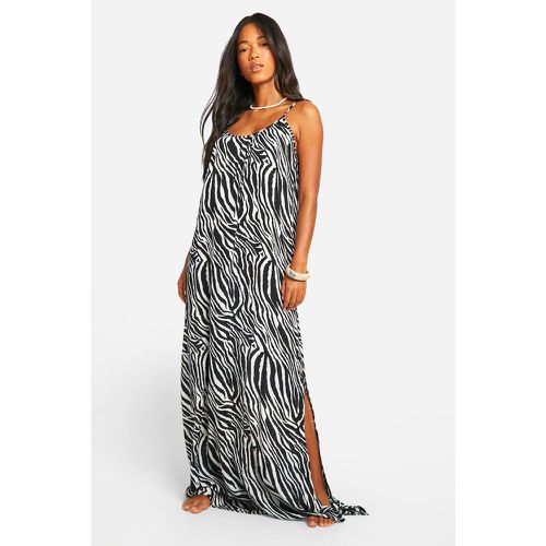 Robe Longue De Plage À Imprimé Zèbre - M - boohoo - Modalova