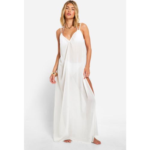 Robe Longue De Plage En Mousseline De Soie - S - boohoo - Modalova