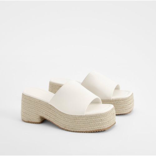 Mules À Plateforme - Pointure Large - Blanc Écru - 40, Blanc Écru - boohoo - Modalova