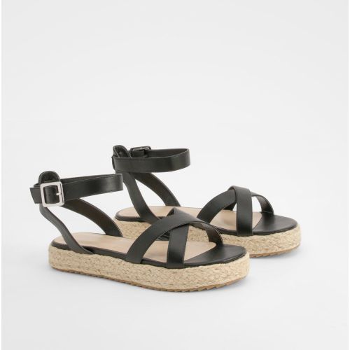 Sandales Espadrilles Compensées Croisées - 36 - boohoo - Modalova