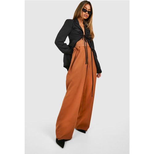 Pantalon Large À Bouton Contrastant - 34 - boohoo - Modalova