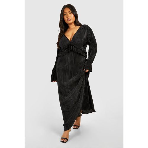 Grande Taille - Robe Longue Plissée À Volants - 44 - boohoo - Modalova