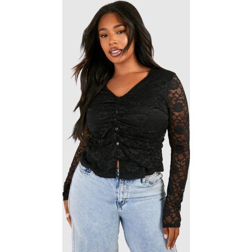 Grande Taille - Top Boutonné En Dentelle - 56 - boohoo - Modalova