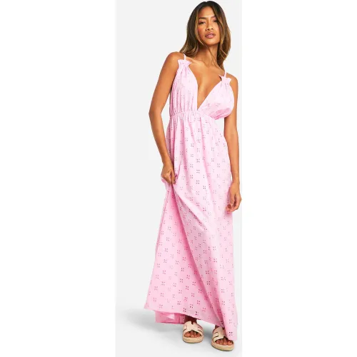 Robe Longue Brodée À Bretelles - 40 - boohoo - Modalova