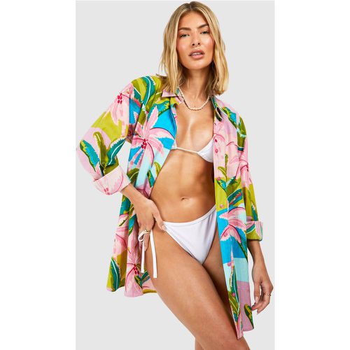 Tropical Linen Look Beach Shirt - boohoo - Modalova
