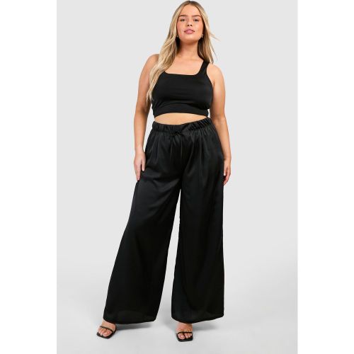 Grande Taille - Pantalon Large Satiné À Cordon De Serrage - 44 - boohoo - Modalova