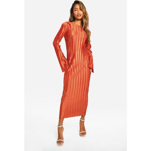 Robe Mi-Longue Plissée À Manches Évasées - 38 - boohoo - Modalova