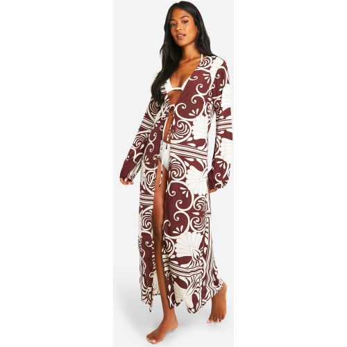 Tall" - Robe De Plage Longue À Imprimé Abstrait - 34 - boohoo - Modalova