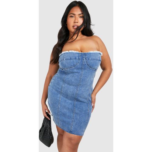 Grande Taille - Robe En Jean Délavée - 44 - boohoo - Modalova