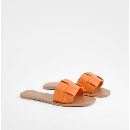 Woven Slip On Flat Sandals - boohoo - Modalova