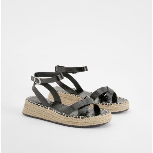 Sandales Croco À Plateforme - 38 - boohoo - Modalova