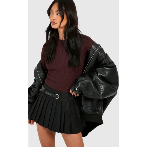 Jupe-Short Plissée À Ceinture - 34 - boohoo - Modalova