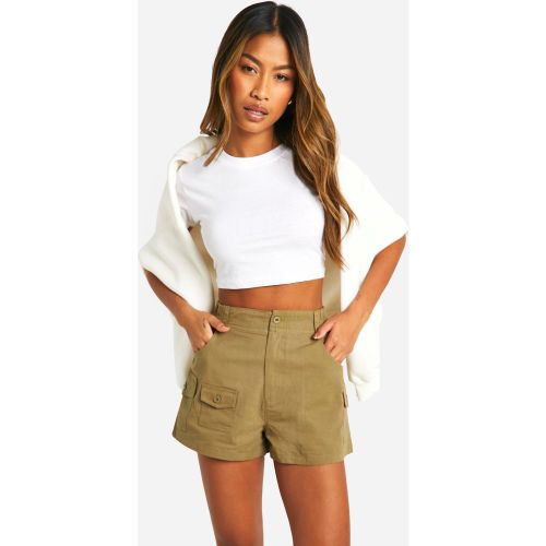 Short Cargo En Twill Élastiqué - 34 - boohoo - Modalova