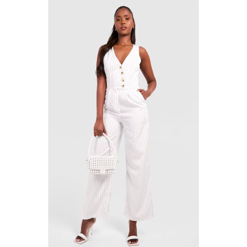 Combinaison Large À Rayures Fines Et Gilet - 36 - boohoo - Modalova