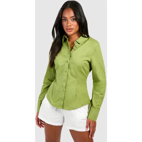Chemise Cintrée En Coton À Épaulettes - 38 - boohoo - Modalova