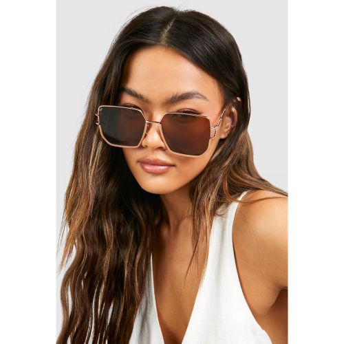 Lunettes De Soleil Oversize Navigator - One Size - boohoo - Modalova