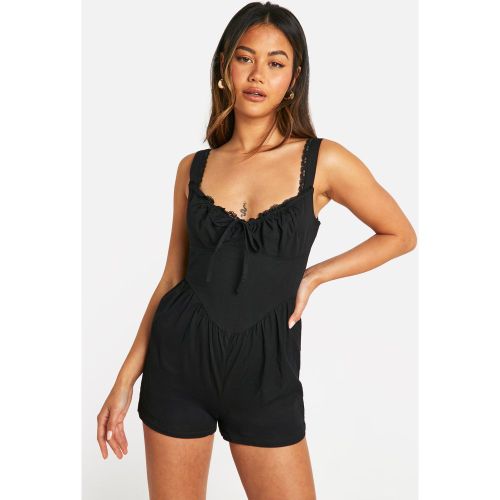 Combishort Ample En Coton - 36 - boohoo - Modalova