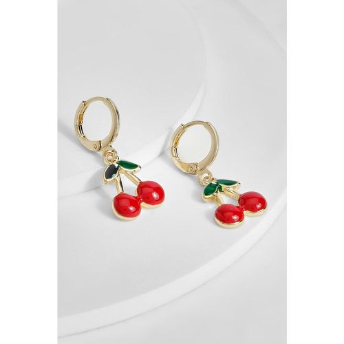 Mini Cherry Hooped Earrings - boohoo - Modalova