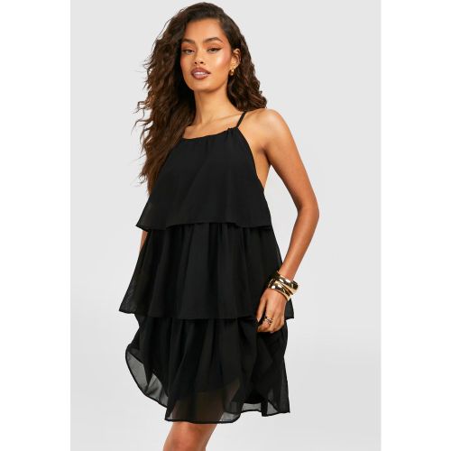 Robe Courte En Mousseline De Soie À Dos Nu - 44 - boohoo - Modalova