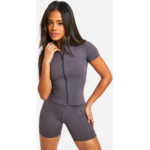 Top Zippé À Manches Courtes - S - boohoo - Modalova