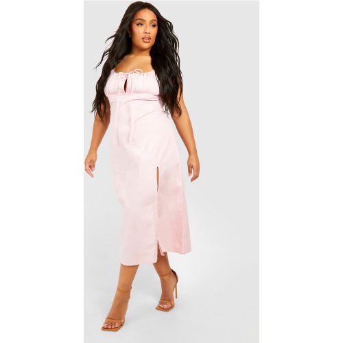 Grande Taille - Robe Mi-Longue Froncée - 44 - boohoo - Modalova