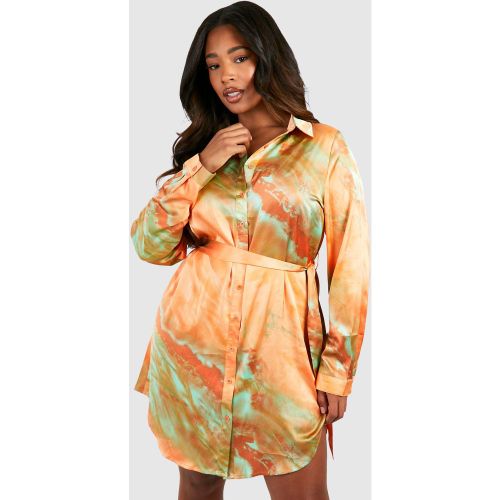 Grande Taille - Robe Chemise Imprimée - 44 - boohoo - Modalova