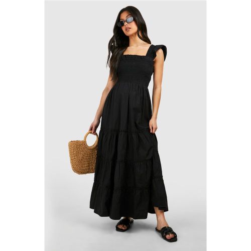Maternité - Robe De Grossesse Mi-Longue À Manches Volantées - 36 - boohoo - Modalova