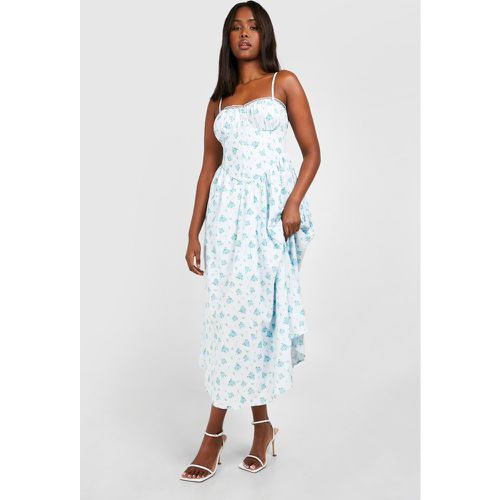 Robe Champêtre Mi-Longue Fleurie À Bretelles - 38 - boohoo - Modalova