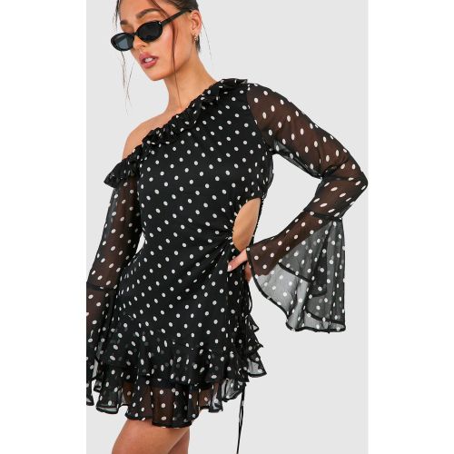 Petite" - Robe Courte En Mousseline De Soie À Pois - 38 - boohoo - Modalova