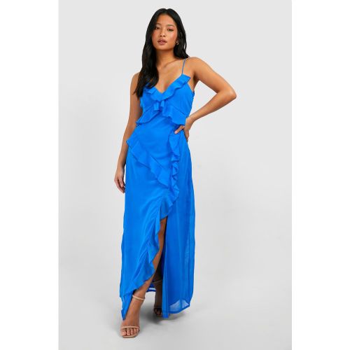 Petite" - Robe Longue En Mousseline De Soie À Volants - 38 - boohoo - Modalova