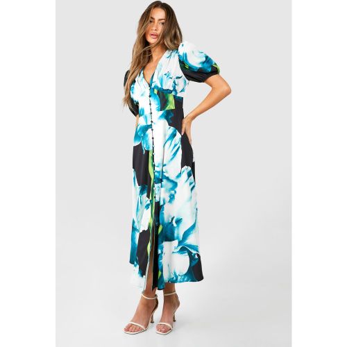 Robe Fleurie À Manches Bouffantes - 36 - boohoo - Modalova