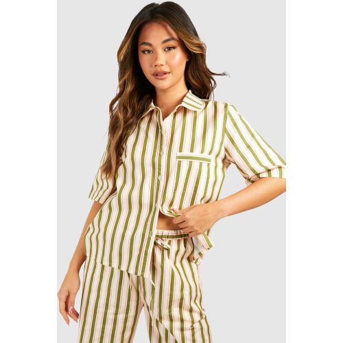 Chemise Rayée En Coton À Manches Courtes - 38 - boohoo - Modalova