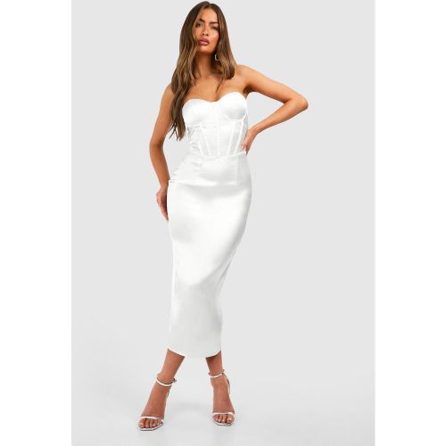 Robe Corset Mi-Longue Satinée - 40 - boohoo - Modalova
