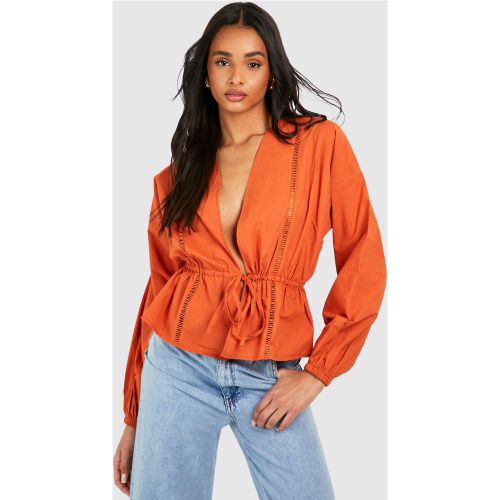 Tall" - Chemise En Popeline Nouée - 36 - boohoo - Modalova