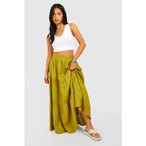 Petite" - Jupe Longue Froncée - 34 - boohoo - Modalova