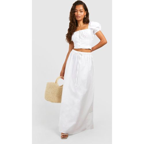 Jupe Longue En Popeline - 34 - boohoo - Modalova