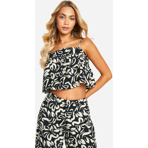 Crop Top Imprimé À Col Carré - 34 - boohoo - Modalova