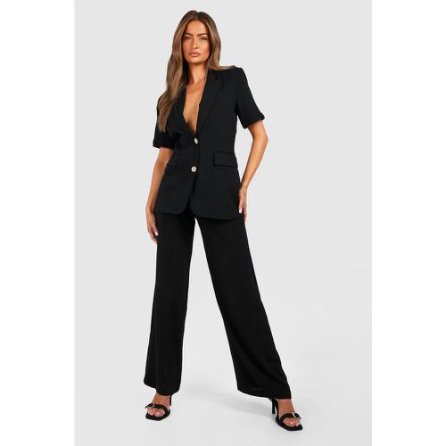 Pantalon Large Effet Lin - 42 - boohoo - Modalova