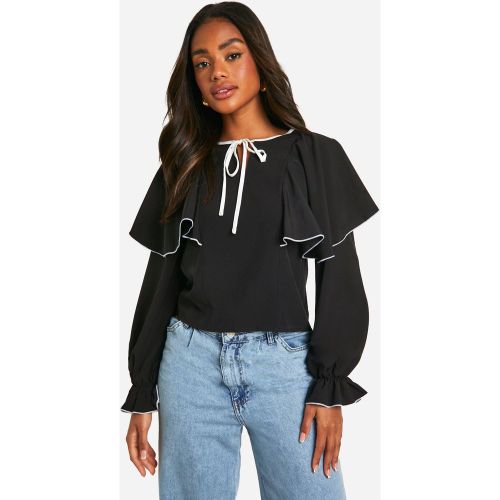 Blouse Volantée Nouée - 34 - boohoo - Modalova