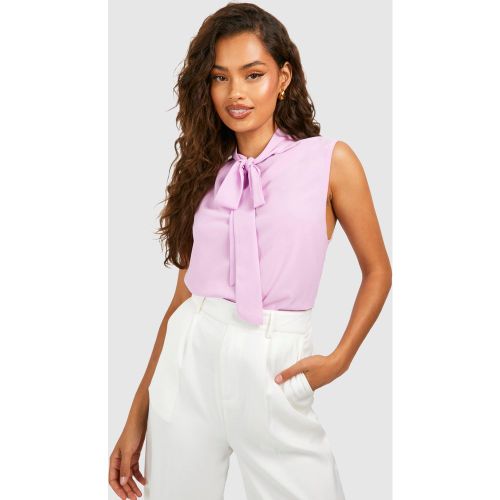 Blouse En Mousseline De Soie À Nœud Lavallière - 40 - boohoo - Modalova