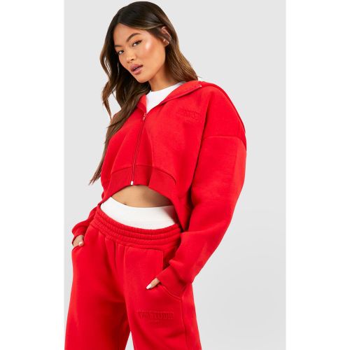 Sweat À Capuche Oversize Zippé À Slogan Dsgn Studio - S - boohoo - Modalova