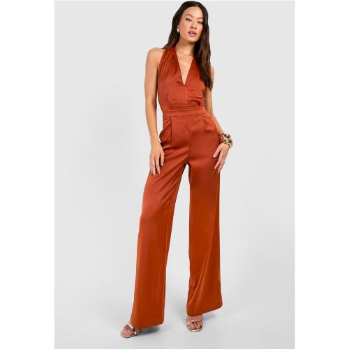 Tall" - Combinaison Large Satinée À Dos Nu - 36 - boohoo - Modalova