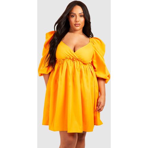 Grande Taille - Robe Babydoll À Manches Bouffantes - 46 - boohoo - Modalova