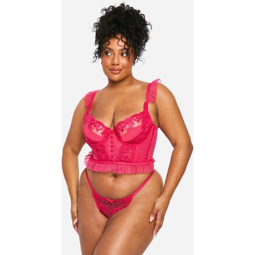 Grande Taille - Soutien-Gorge Corset À Bouton Contrastant - 16/18 - boohoo - Modalova