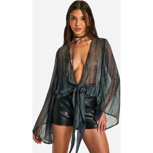 Chemise Courte Tie Dye - 34 - boohoo - Modalova