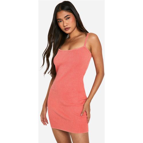 Robe Courte Délavée En Maille Côtelée - 40 - boohoo - Modalova