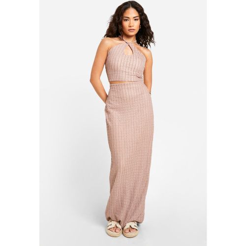 Petite" - Jupe Longue En Jersey Texturé - 38 - boohoo - Modalova